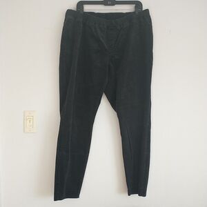 Eileen Fisher Pants Womens 1X Black Corduroy Pull On Tapered Comfort